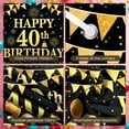 thumbnail image 4 of Golden Theme Happy 40th Birthday Banner Black Background 40th Birthday Display Glittery Design Balloon Decor Birthday Party Backdrop for 40th Birthday Party Adult Gathering Family Celebration, 4 of 9
