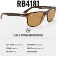 thumbnail image 4 of Ray-Ban RB4181 POLARIZED Square Shaped Sunglasses for Men & Women - Includes Official Rayban Eyewear Kit - Ideal Formal & Casual Wear Sunglasses - B-15 Brown Lens, 4 of 7