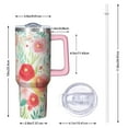 thumbnail image 2 of OBREWU Pioneer Flower Tumbler with Handle and Lid,Pioneer Flower 40oz Double Wall Vacuum Insulated Tumbler,Cups Gift for Women and Men, 2 of 7