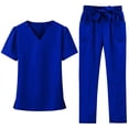 thumbnail image 6 of Scrubs for Women Short Sleeve V Neck Soft Stretch Scrub Tops Women and Scrub Pants Medical Uniforms for Nurses Wrinkle-Resistant Workwear Royal Blue XXL, 6 of 6