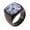 Black Light Blue, variant on Men's Stainless Steel Vintage Square Black Onyx High Polish Band Ring Black Size 6