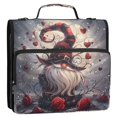 thumbnail image 2 of Haosy 3 Ring Zipper Binder with Shoulder Strap Waterproof Trapper Keeper 2 Inch D-Ring 500 Sheets Capacity, Gnome with Hat Rose, 2 of 8