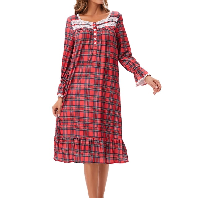 Camisón largo de manga larga para mujer, ropa de casa, pijama holgado, cómodo e informal.