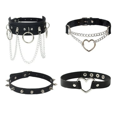 Jstyle 9Pcs Punk Leather Choker Necklace Set for Women Choker Gothic ...