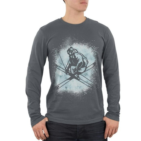Winter Games Freestyle Ski Mens Soft Long Sleeve T Shirt Grey MD