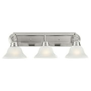 Design House Millbridge 3-Light Satin Nickel Dimmable LED Vanity Light with Frosted Glass Shades