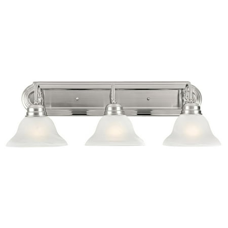 Design House Millbridge Transitional 3-Light Satin Nickel Vanity Light with Frosted Glass