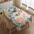 thumbnail image 2 of Vintage Rectangle Tablecloth 60x84 Inch, Flowers Boho Water Resistant Vinyl Washable Seasonal Table Cover for Thanksgiving Christmas Holiday Party Picnic Dinner Decor, 2 of 5