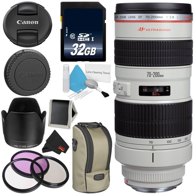 Canon EF 70-200mm F/2.8L USM Telephoto Zoom Lens Bundle for Canon SLR Digital Cameras Intl Model - Advanced(International Model)