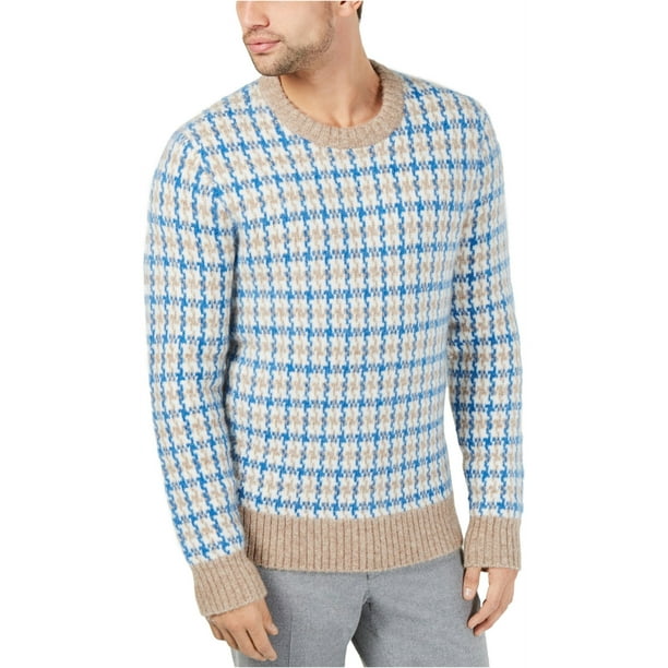 Michael Kors Mens Guncheck Pullover Suéter, Multicolor, Pequeño