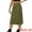 Army Green, variant on DARING DIVA Women's Y2K Adjustable Casual A-Line Midi Jean Skirt XL Light Khaki