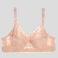 thumbnail image 4 of QLEICOM Everyday Bras for Women, Women's Comfort Lift Wirefree Bra Yoga Sports Front Closure Extra-Elastic Breathable Lace Trim Bra Underwear Bras No Underwire Beige Cup 40/90BCD, 4 of 4