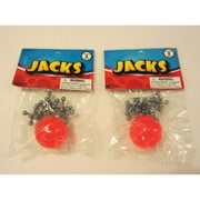 New 2 Sets Of Metal Jacks and Rubber Ball Set