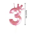 thumbnail image 3 of Crown Digital Candles for Age Birthday, Colorful Party Decorations, Pink Color 2, 3 of 4