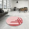 thumbnail image 4 of Ahgly Company Machine Washable Indoor Rectangle Transitional Light Rose Pink Area Rugs, 5' x 7', 4 of 7