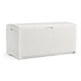 thumbnail image 1 of Suncast 99 Gallons Boîte de Pont Horizontale en Résine Tressée Robuste pour Extérieur, Blanc, 1 of 9