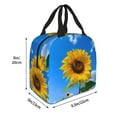 thumbnail image 2 of Yiaed Blue Sky Sunflower Print Insulated Lunch Bag Reusable Cute Tote Lunch Box, Leakproof Cooler Lunch Bags for Work Office Travel School Picnic, 2 of 5