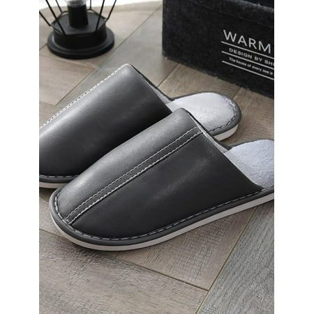 

MarinaVida Men s and Women s Winter Warm Slippers Comfy Slip On Faux Fur House Shoes Outdoor Indoor Bedroom Warm Plush Fuzzy Slippers