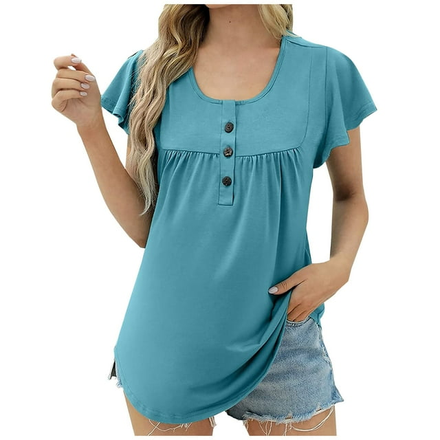 Hauts pour Femmes Grande Taille Grande Taille Femme Manches Plissées Imprimé Col Rond Hauts pour Femmes Grande Taille Hauts pour Femmes Grande Taille Femmes Hauts Grande Taille Hauts Aguichant pour Femmes Grande Taille
