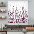 thumbnail image 5 of Red Botanical Sheer Curtains 45 Inches Long, Dragonfly Flower Leaf Retro Chinese Light Filering Curtains, Breathable Simi Curtain Privacy Drapes for Kitchen Bathroom Small Window Treatment, 5 of 9