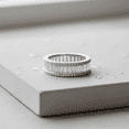 thumbnail image 6 of SilverCloseOut White Gold Over Sterling Silver Wide Cz Baguette Eternity Ring, 6 of 11