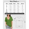 thumbnail image 4 of Women's V Neck T Shirts Short Rolled Sleeve Loose Fit Tops Side Split Summer Tees, 4 of 7