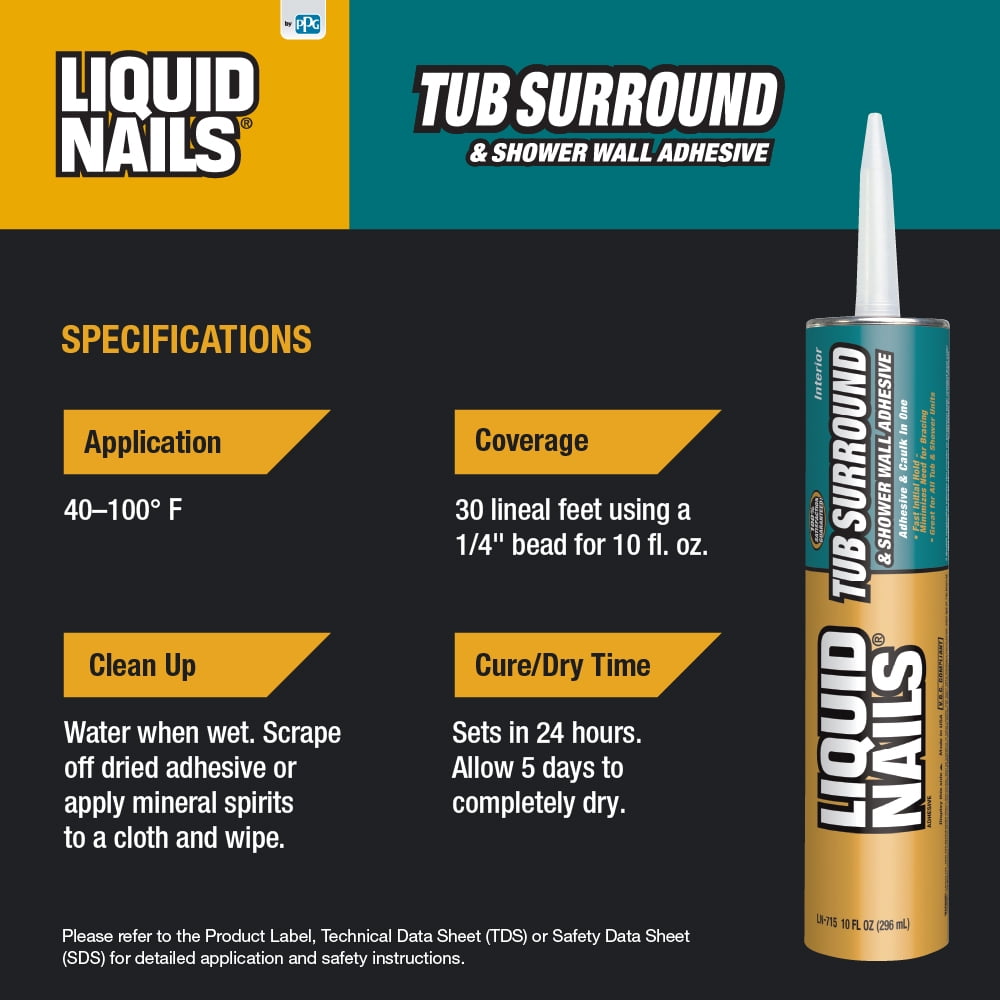 Liquid Nails LN-915 10 oz. Tub Surround and Shower Adhesive