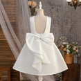 thumbnail image 4 of Cowsor Girls Formal Dress 8 to 13 Years Sleeveless Bow Embellished Gown Elegant Party Dress for Wedding Holiday Graduation Ceremony Special Occasions, 4 of 7