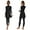 Black & Split, variant on Women Muslim Swimsuits Modest Burkini Swimwear Islamic Long Sleeve Full Cover Swim Top Leggings Pants Bathing Suits L Black Flower