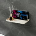 thumbnail image 2 of Mupvlun Foldable Floating Shelves for Wall - No Drill White Wall Shelves for Bathroom, Bedroom, RV, Kitchen | Adhesive Shelves for Phones, Watches (17.5x11x5.5cm) A, 2 of 3