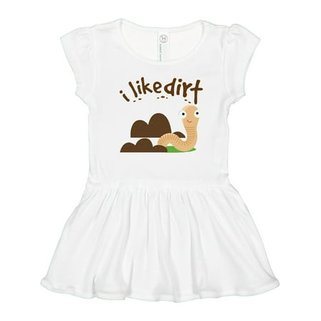 

Inktastic I Like Dirt Earthworm Gift Toddler Girl Dress