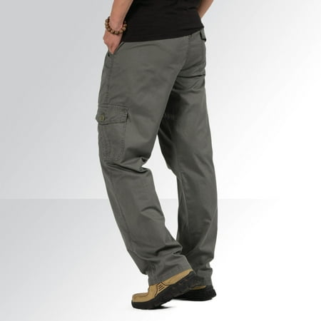 

Cathalem Scrub Pants for Men Mens Fashion Casual Loose Cotton Plus Size Pocket Lace Up Pants Overall Casual Tie Pants C Large