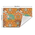 thumbnail image 3 of LNWH Orange Vintage Mandala Pattern Placemats, 4 PCS Heat Resistant Washable PVC Table Mats, 18"x12", 3 of 6