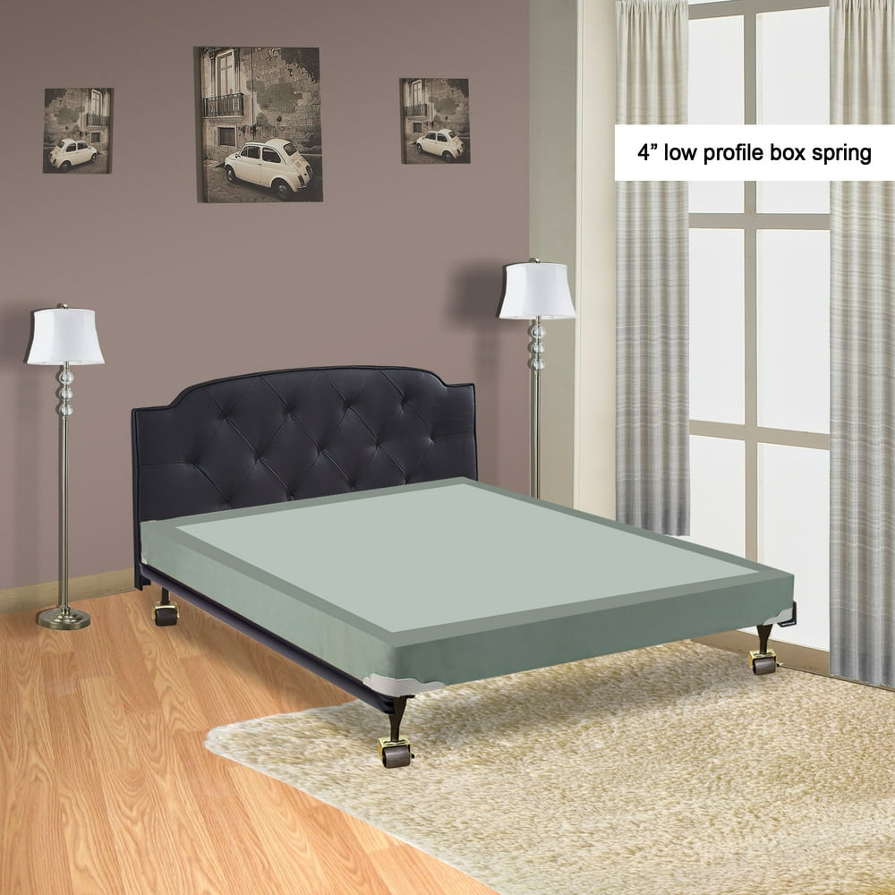 WAYTON, 4" Vinyl Metal Box Spring For Mattress, Queen Size 79"x59