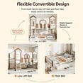 thumbnail image 5 of Bellemave Full Over Full House Bunk Bed with Storage, Wood Detachable Design Floor Bunk Bed Frame with Bookshelf, Drawer, Roof and Windows for Teens Kids Boys Girls, Playhouse Design（Beige), 5 of 10