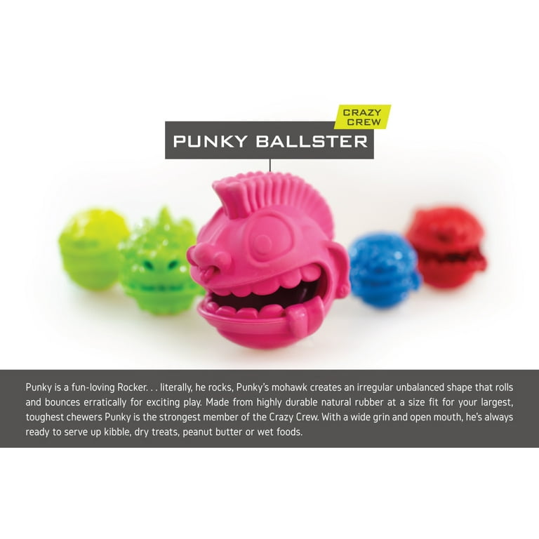 Hyper Pet Crazy Crew Durable Rubber Dog Toy, Punky Ballster