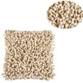 thumbnail image 4 of Benjara Fabric Accent Pillow with Shaggy Details, Cream, 4 of 5