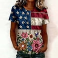 thumbnail image 2 of Womens Summer Tops T Shirts Printed Crew Neck Short Sleeve Pullover Boho Shirts, 2 of 3