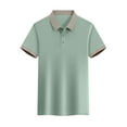 thumbnail image 2 of ZyeKqe Golf Shirts for Men Short Sleeve Lapel Collared Dress Shirts Loose Fitted Solid Color Work Blouses, 2 of 7