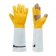 thumbnail image 4 of Guantes de Piel de Vacuno Guantes de Jardinería Guantes Extendidos Antipinchazos y Antipicaduras de Insectos Soldador Guantes de Protección Laboral General, 4 of 5