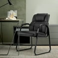 thumbnail image 4 of EDX Waiting Room Chairs, Leather Reception Chair with Soft Armrests, Elderly Chair, Fixed Guest Chair, Suitable for Office, Home, and Bedroom, Black, 4 of 11