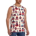 thumbnail image 2 of Kdxio Rocket Pattern for Men's Muscle T-shirt,Sleeveless for Workout Running Athletic Gym Lounge Casual, 2 of 7