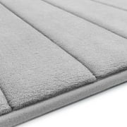 Microdry Ultra Absorbent CoreTex Memory Foam Bath Mat with GripTex Skid-Resistant Base, 17 x 24, Light Gray