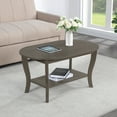 thumbnail image 2 of American Heritage Oval Coffee Table with Shelf in Gray Wood Finish, 2 of 6