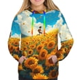 thumbnail image 3 of KLL Clear Sky Sunflower for Womens Pullover Hoodie with Pocket Hooded Long Sleeve Shirts Sweatshirt for Women-Medium, 3 of 7