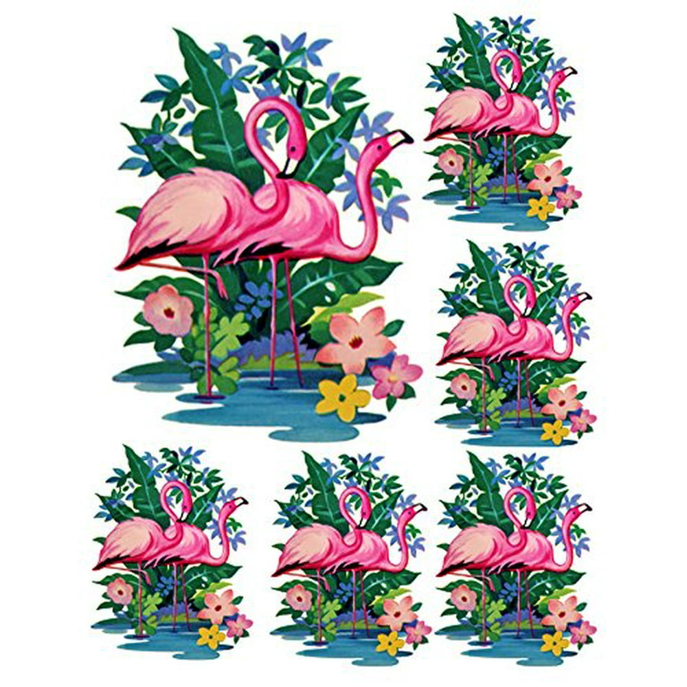Pink Flamingo Vintage Retro WaterSlide Decals for Furniture , Ceramics
