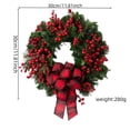 thumbnail image 2 of Hml Décorations de Noël Couronne de Noël Couronne de Noël Couronne de Porte de Noël Rouge Couronne de Noël d'Hiver Couronne de Noël Extérieure Intérieure, 2 of 3