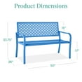 thumbnail image 7 of Best Choice Products Indoor Outdoor Steel Garden Bench w/ Geometric Backrest, Foot Levelers - Ocean Blue, 7 of 7