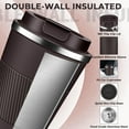 thumbnail image 4 of Insulated Coffee Tumbler 12 oz,Stainless Steel Coffee Mug with Lids, Travel Coffee Mug Leak Proof, Double Wall Vacuum Insulated Reusable Coffee Cup, Keep Drinks Hot and Cold, Dark Chocolate, 12 Ounce, 4 of 14