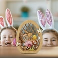 thumbnail image 5 of WMGHA ‌Wooden Easter Ornament Set, Vintage Holiday Home Decor for Mantel & Tabletop, Hand-Carved Spring Wall Hangings, Rustic Easter Egg Tree Decoration with Twine Hook, 5 of 6